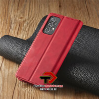 Bao da da bò cho SamSung Galaxy A52s dạng ví có ngăn cài thẻ và đựng tiền hiệu Forwenw - Hàng chính hãng - đỏ