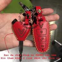 Bao da dành cho chìa khoá Xe điện Vinfast Klara S handmade da thật - màu đỏ