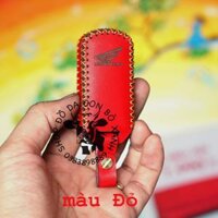 Bao da dành cho Chìa Khóa Honda SH 300i loại 2 nút bấm handmade da thật - màu Đỏ