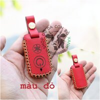 Bao Da dành cho chìa Khóa Smartkey Yamaha NVX, Janus, Nozza Grande, FreeGo, Latte, Exciter 155 VVA handmade da thật - Màu Đỏ - Không khắc tên