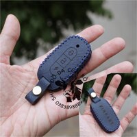 Bao da dành cho chìa khoá  Remote tìm xe của Xe điện Vinfast Klara A2 a2, Feliz handmade da thật - màu xanh Navy