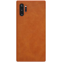 Bao da dành cho Samsung Galaxy Note 10 Plus, Samsung Galaxy Note 10 Plus 5G hiệu Nillkin Qin- Hàng chính hãng - nâu da bò