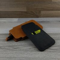 bao da dây rút Samsung galaxy Note Fan Edition da bò sáp màu đen