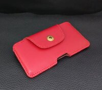 bao da đeo lưng iphone 7 plus / 8 plus  dạng dẹp da bò màu đỏ