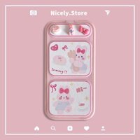 Bao Da Điện Thoại Chống Trầy Xước Hình Thỏ Hồng Cho iphone 15 14 13 12 pro max 11 Vỏ