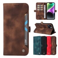 Bao Da Điện Thoại Nắp Gập Dạng Ví Màu Nâu Cho iphone 12 11 pro max 12 mini xr x xs max 8 7 6 6s plus se Ốp