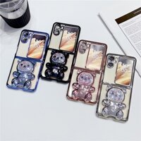 Bao Da Điện Thoại Nắp Gập Chống Sốc Có Giá Đỡ Hình Gấu Cho oppo find n2 flip findn2 flip find n3 Ốp