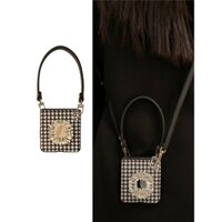 Bao Da Điện Thoại Nắp Lật Họa Tiết houndstooth Có Giá Đỡ Pha Lê Cho oppo find n3 flip findn2 flip find n2 Ốp