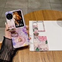 Bao Da Điện Thoại Nắp Lật Họa Tiết Hoa Sang Trọng Bảo Vệ Cho oppo find n3 flip Ốp