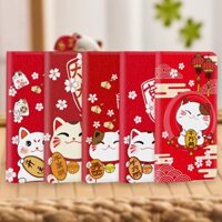 Bao Da Điện Thoại Nắp Lật Chống Sốc Hình Mèo May Mắn Cho iPhone 12 Mini 13 Pro max i12 i13 Apple