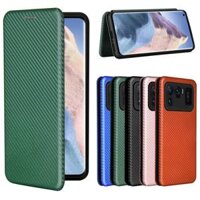 Bao Da Điện Thoại PU Sợi Carbon Dạng Ví Nắp Lật Nam Châm Sang Trọng Có Ngăn Đựng Thẻ Và Giá Đỡ Cho Xiaomi Mi 11 Ultra Mi1