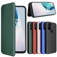 Bao Da Điện Thoại PU Sợi Carbon Dạng Ví Nắp Lật Nam Châm Sang Trọng Có Ngăn Đựng Thẻ Và Giá Đỡ Cho OnePlus Nord N10 5G