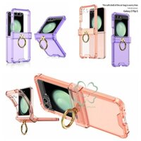 Bao Da Điện Thoại tpu Mềm Nắp Gập Bốn Góc Chống Va Đập Có Vòng Đỡ Cho samsung galaxy z flip 5 z flip 4 / 3 Ốp