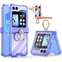 Bao Da Điện Thoại tpu Mềm Trong Suốt Nắp Gập Bốn Góc Chống Va Đập Có Vòng Nhẫn Giá Đỡ Cho samsung galaxy z flip 5 z flip 4 / 3 Ốp