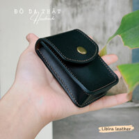 Bao da đựng thuốc lá handmade làm theo yêu cầu, da thật, khâu thủ công