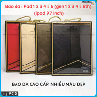 Bao da i Pad 1 2 3 4 5 6 (gen 1 2 3 4 5 6th) (ipad 9.7 inch) da xịn, ngăn đựng thẻ, chống xem phim tiện lợi
