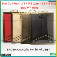 Bao da i Pad 1 2 3 4 5 6 (gen 1 2 3 4 5 6th) (ipad 9.7 inch) da xịn, ngăn đựng thẻ, chống xem phim tiện lợi