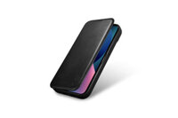 Bao da iCarer hỗ trợ sạc không dây dành cho iPhone 14 Pro Max 6.7 inch iCarer Curved Edge Real Leather  Hàng chính hãng - Black