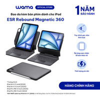 Bao da iPad Air 6/Air 7/Pro 2024 với bàn phím ESR Magnetic Rebound 360 màu đen - Phụ kiện hoàn hảo cho iPad của bạn