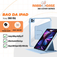 Bao da iPad xoay 360 độ dành cho iPad Pro11-Air 4/5/6-Gen 5/6/7/8/9-Pro12.9/13 mặt lưng trong suốt, có khay bút bên phải