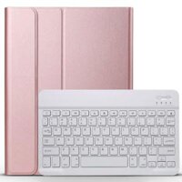 Bao da kèm bàn phím Bluetooth dành cho Samsung Galaxy Tab S7 FE cao cấp - Hàng nhập khẩu - Màu rose gold