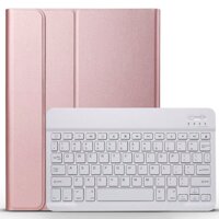 Bao da kèm bàn phím Bluetooth dành cho Samsung Galaxy Tab S7 FE cao cấp - Hàng nhập khẩu - Màu rose gold