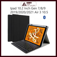 Bao Da Kèm Bàn Phím Cho Ipad 10.2 Inch Gen 7 / 8 / 9 2019/2020/2021 Air 3 10.5 Có Khe cho Pencil Bluetooth