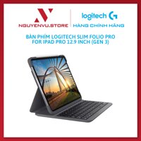 Bao da kèm bàn phím Logitech Slim Folio dành cho iPad Pro 11 12.9 inch 2018 - kết nối Bluetooth, pin 3 thánglần sạc - Hàng chính hãng