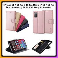 Bao da kiểu ví iPhone 11, 11 pro, 11 Pro max, IP 12, 12 Pro, 12 Pro Max, IP 13, 13 Pro, 13 Pro Max Hiệu Hanman