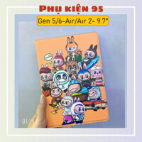 Bao da Labubu iPad Gen 5 ,6 , AIr, AIr 2 9.7" vân nhám viền dẻo chống sốc