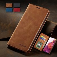 Bao Da Lật Forwenw Cho Samsung Galaxy A6 A7 A8 J4plus J6plus J4 J6 plus 2018 A01 A10 A11 A20 A30 A30S A50 A50S A51 A71 M10 M11 A750 A530 Màu Nguyên Chất Từ Tính Chống Sốc