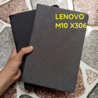 Bao da Lenovo Tab M10 gen 2 (TB X306 X306X), Tab M10 HD da vải cực chất, mặt trong da mịn, chống xem phim, ốp silicon bề