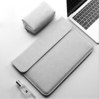 Bao da Macbook + Túi Đựng Sạc Màu Xám Nhạt Cao Cấp