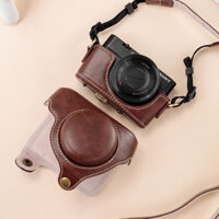 Bao Da Máy Ảnh Túi Dành Cho Sony RX100 Mark II III IV V M2 M3 M4 M5 M6 M7 Có Vít Buttom Case Dây Đeo Vai Túi