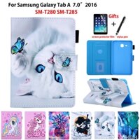 Bao Da Máy Tính Bảng In Hình Mèo Thời Trang Cho Samsung Galaxy Tab A a6 7.0 2016 T280 T285 SM-T285 SM-T280 Ốp