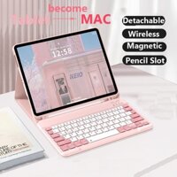 Bao Da Máy Tính Bảng Kèm Bàn Phím Bluetooth Cho Samsung Galaxy Tab A9 Plus 11 2023 S9 FE S8 Tab S7 11 Inch A8 10.5 2021 A7 10.4 S6 Lite Giá Đỡ