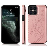Bao Da Nắp Gập Có Ngăn Để Thẻ Cho Iphone 11 12 Mini Pro Max - rose gold,iPhone 12 Pro Max