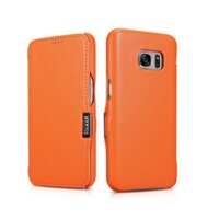 Bao da nắp gập dành cho Samsung Galaxy S7 hàng hiệu Icarer  Luxury Series RS980001 - Hàng chính hãng - Orange
