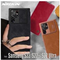 Bao da Nillkin QIN cho Samsung Galaxy S22 Ultra/S22 Plus có ngăn đựng thẻ chính hãng