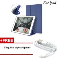 Bao da ốp lưng doanh nhân cao cấp dành cho iPad Air / iPad Air 2/ iPad 2017/ iPad Pro 9.7/ iPad Pro 10.5/ iPad Mini 4/ iPad Mini 123/ iPad 234- tặng kèm Cáp sạc cho iPhone màu trắng [bonus]