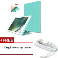 Bao da ốp lưng doanh nhân cao cấp dành cho iPad Air / iPad Air 2/ iPad 2017/ iPad Pro 9.7/ iPad Pro 10.5/ iPad Mini 4/ iPad Mini 123/ iPad 234- tặng kèm Cáp sạc cho iPhone màu trắng [bonus]