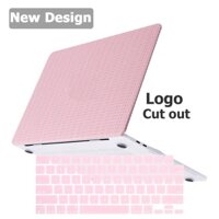 Bao Da PU Cứng Màu Nhám In Logo cut Cho Macbook Air Pro M4 Air M1 Case A2337 Pro 13 M2 A2338 14 inch Ốp