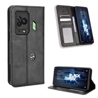 Bao Da PU Điện Thoại Nắp Lật Nam Châm Kiêm Ví Đựng Thẻ Có Thể Làm Giá Đỡ Kiểu Vintage Xiaomi Black Shark 5 Pro 5G BlackShark 5 RS 5G