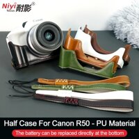 Bao Da pu Đựng Máy Ảnh canon r50 r100 slr canon eos r5 r6 r7 r10 r6ii Kèm Dây Đeo