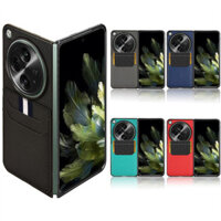 Bao Da PU Sang Trọng Cho OPPO Find N3 Chống Sốc Ốp điện thoại, Khe Cắm Thẻ, Hạt Litchi, Flip Case