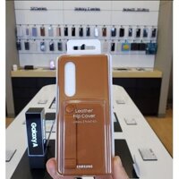 Bao da Samsung nắp gập Galaxy Z Fold3 5G-Leather Flip Cover-Hàng chính hãng