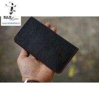 Bao da siêu bền bò thật handmade thủ công Điện Thoại BB Key One / Key2 Da Dê Đen Tuyền Cực Chất