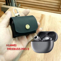 Bao da tai nghe HUAWEI FREEBUDS PRO 3 nút nam châm, da thật handmade