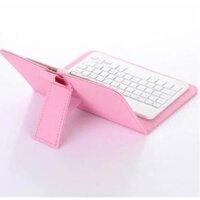 Bao da tích hợp bàn phím cho điện thoại - máy tính bảng 4.5 - 8 inch cho hệ điều hành android (Hồng)