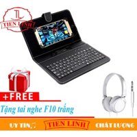 Bao da tích hợp bàn phím điện thoại/ máy tính bảng  cho hệ điều hành android 4 đến 7 inch + tai nghe chụp tai